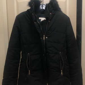 Black puffer coat